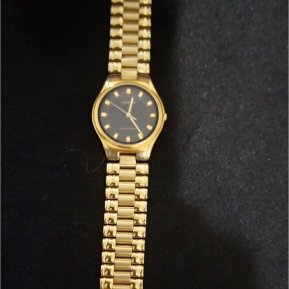 Golden Orient watch with a dark blue face - Picture 3 of 11